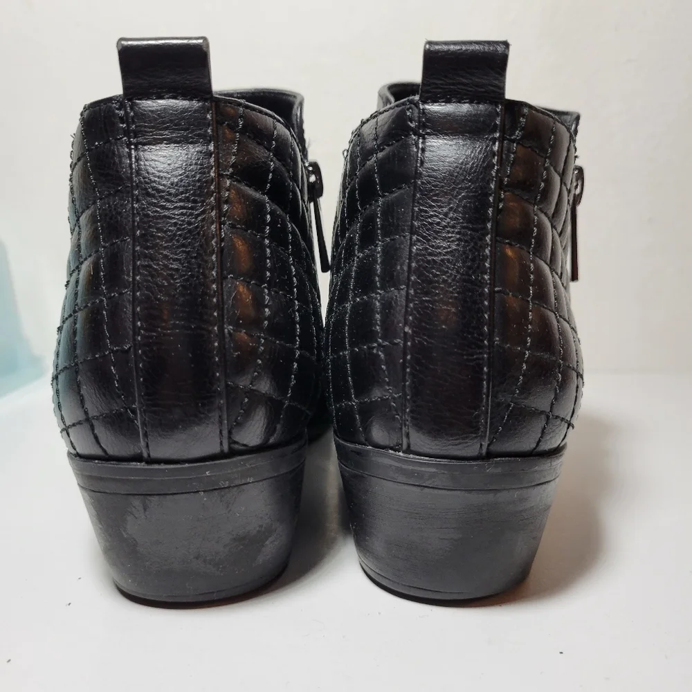 Womens Xappeal Stewie Black zip up low heel Ankle boots size 7.5